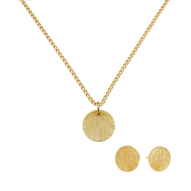 Jewelry set minimalist pendant gold plated - 2125