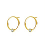 Earrings ring crystal ear studs - gold plated - ARLIZI 2127 - Olivia