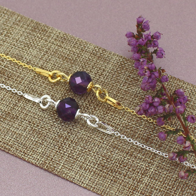 Armband Amethyst - Sterling Silber vergoldet - ARLIZI 2061 - Skylar