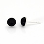 Oorbellen zwart onyx cabochon oorstekers - sterling zilver - ARLIZI 2130 - Joy