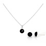 Schmuck Set Schwarz Onyx cabochon Anhänger - Sterling Silber - ARLIZI 2133 - Joy