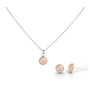 Jewelry set rose quartz cabochon pendant - sterling silver - ARLIZI 2137 - Joy