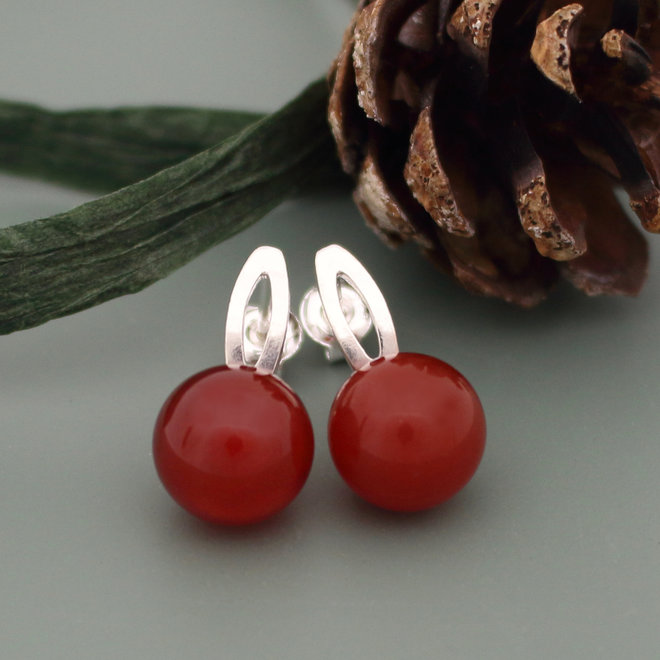 Ohrringe roter Karneol Ohrstecker - Sterling Silber - ARLIZI 2112 - Margo