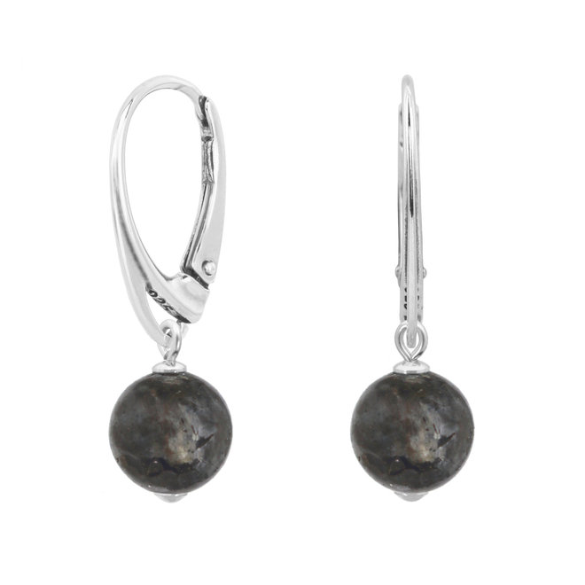 Earrings larvikite 925 silver - 2142