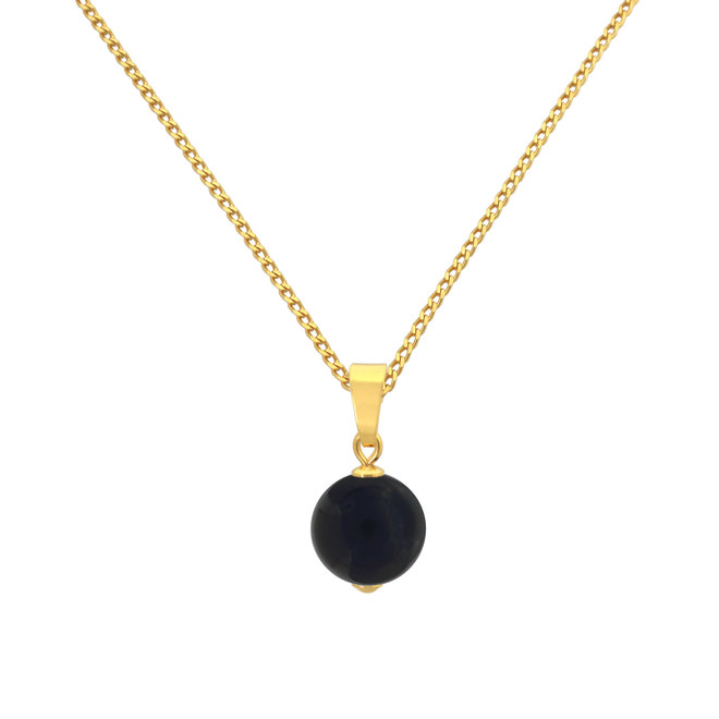 Ketting zwarte onyx hanger - verguld - ARLIZI 2146 - Elise