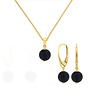 Schmuck Set schwarzer Onyx Anhänger - vergoldet - ARLIZI 2147 - Elise