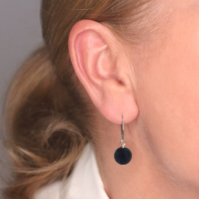 Jewelry set black onyx pendant - sterling silver - ARLIZI 2150 - Elise