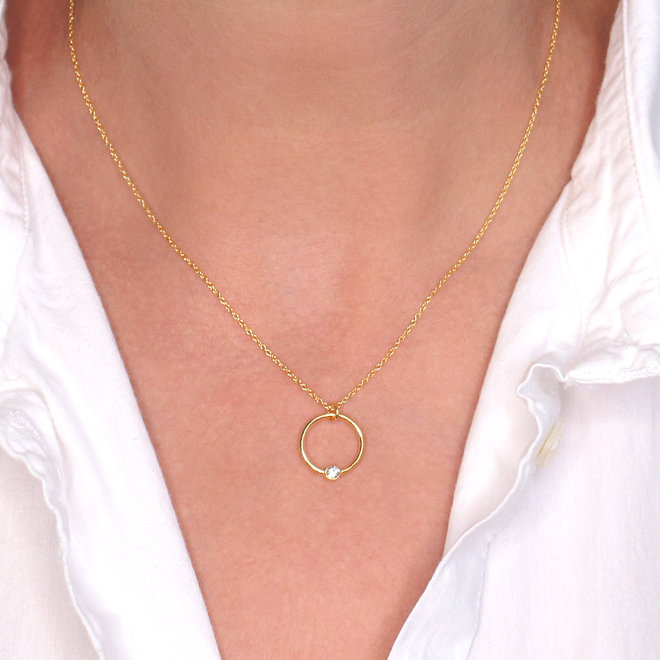 Schmuck Set Ring Kristall Anhänger - vergoldet - ARLIZI 2152 - Olivia