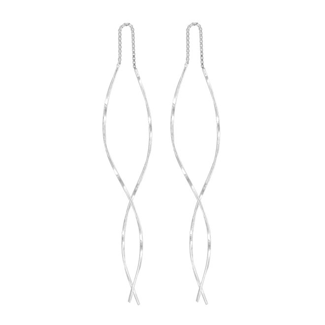 Earrings threaders twisted sterling  silver - 2157