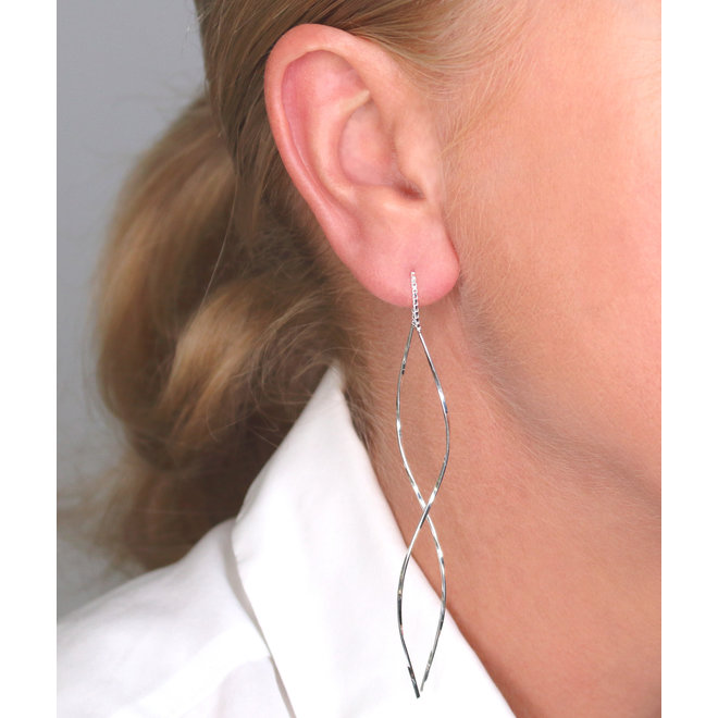 Earrings threaders twisted - sterling silver - ARLIZI 2157 - Yasmin