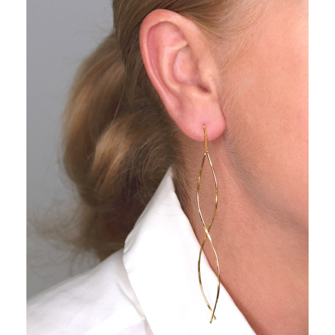 Earrings threaders twisted - gold plated - ARLIZI 2158 - Yasmin