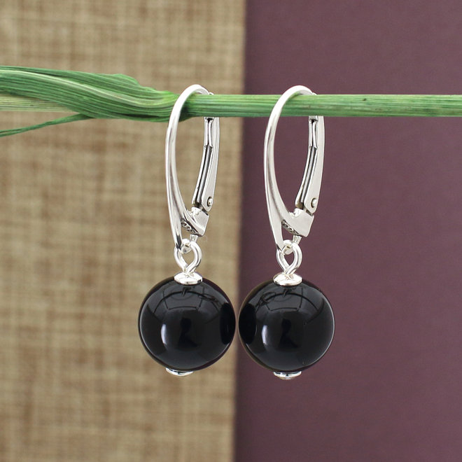 Jewelry set black onyx pendant - sterling silver - ARLIZI 2150 - Elise