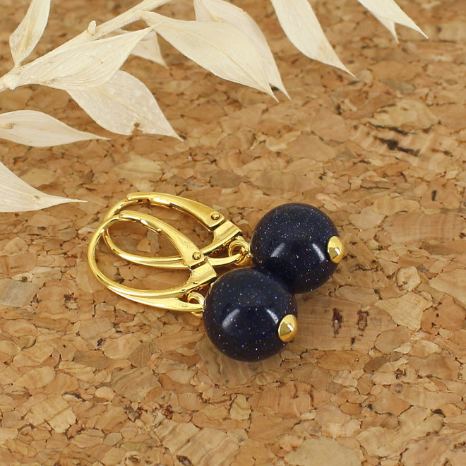 Schmuck Set blauer Goldstein Anhänger - vergoldet - ARLIZI 2079 - Elise