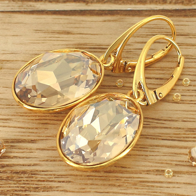 Oorbellen Swarovski kristal hanger - verguld - ARLIZI 1664 - Claudia