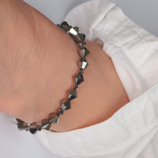 Armband Anthrazit Swarovski Kristall - Sterling Silber - ARLIZI 2165 - Coco