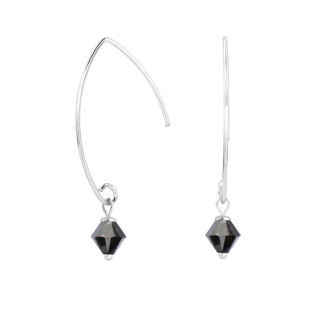 Ohrringe Anthrazit Swarovski Kristall - Sterling Silber - ARLIZI 2166 - Coco