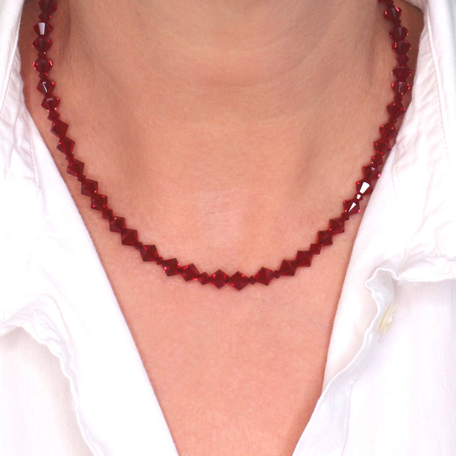 Halskette Rot Swarovski Kristall - Sterling Silber - ARLIZI 2167 - Coco