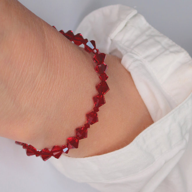 Armband Rot Swarovski Kristall - Sterling Silber - ARLIZI 2168 - Coco