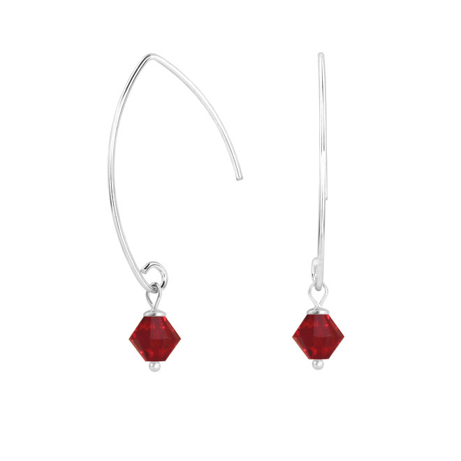 Ohrringe Rot Swarovski Kristall 925 Silber - 2169