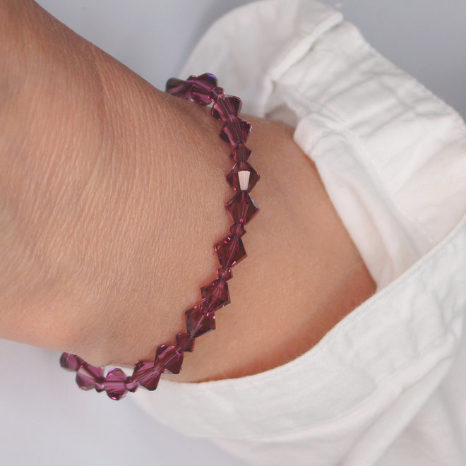 Armband Amethyst Swarovski Kristall - Sterling Silber - ARLIZI 2171 - Coco