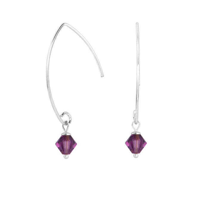 Ohrringe Amethyst Swarovski Kristall - Sterling Silber - ARLIZI 2172 - Coco