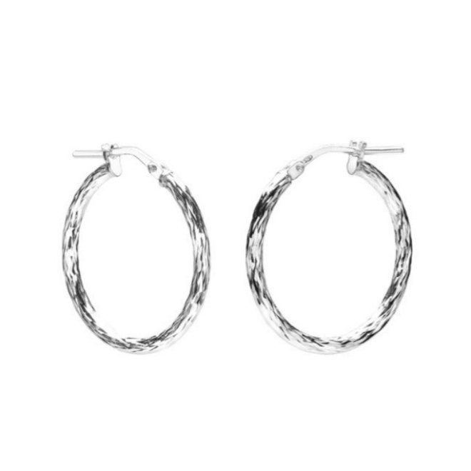 Hoop earrings twisted sterling silver - 2173
