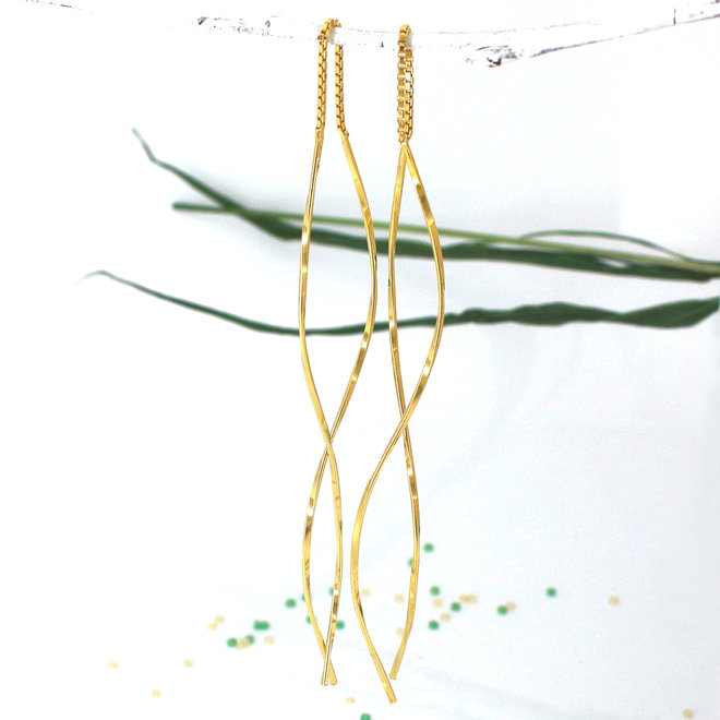 Earrings threaders twisted - gold plated - ARLIZI 2158 - Yasmin