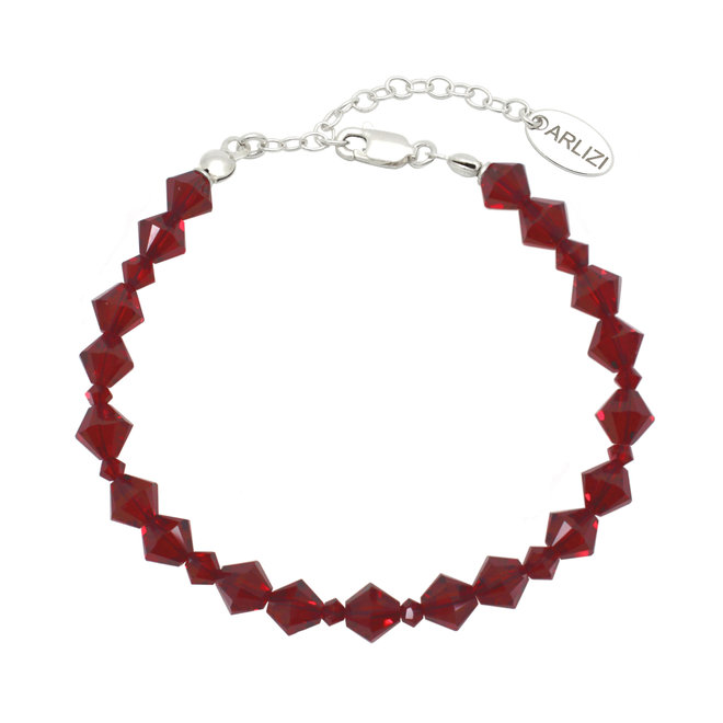 Armband rood Swarovski kristal 925 zilver - 2168