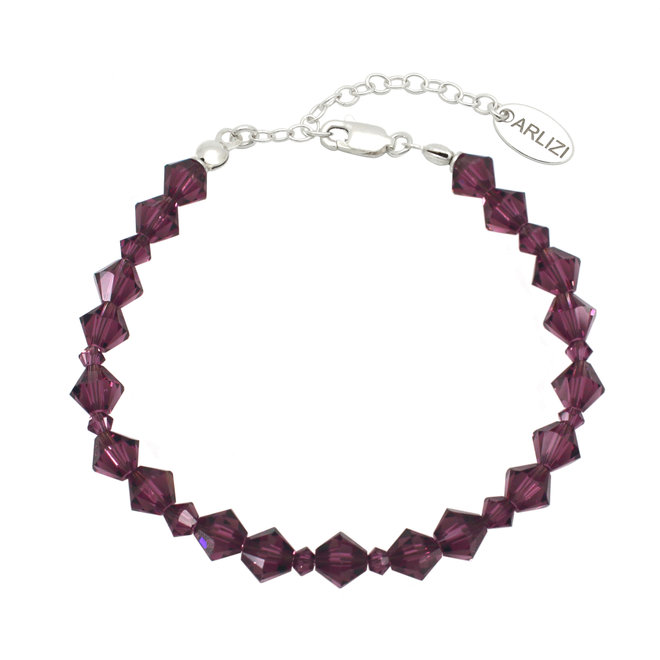 Armband Amethyst Swarovski Kristall 925 Silber - 2171