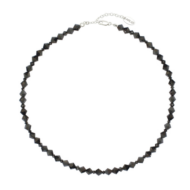 Halskette Anthrazit Swarovski Kristall - Sterling Silber - ARLIZI 2164 - Coco