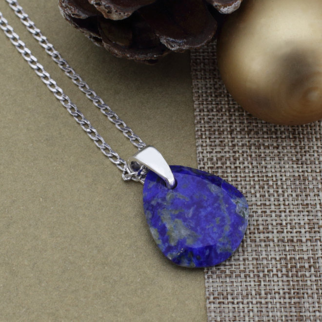 Ketting blauw lapis lazuli hanger - sterling zilver - ARLIZI 2121 - Allegra