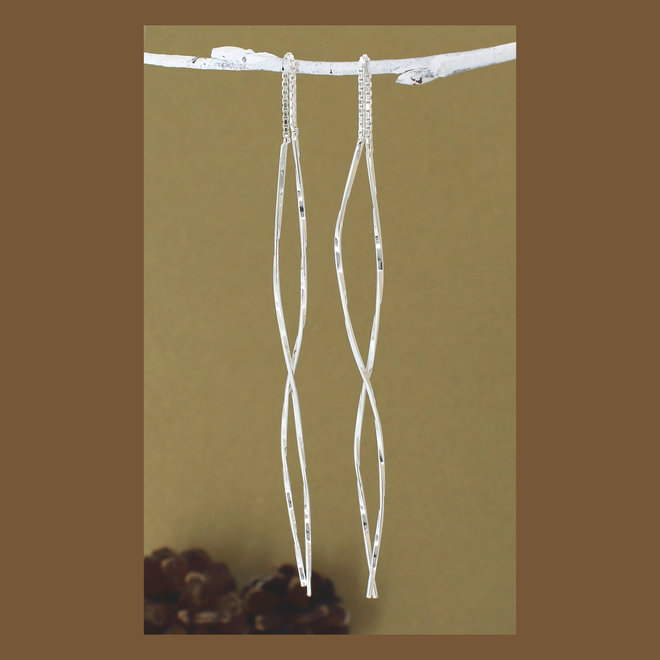 Earrings threaders twisted - sterling silver - ARLIZI 2157 - Yasmin