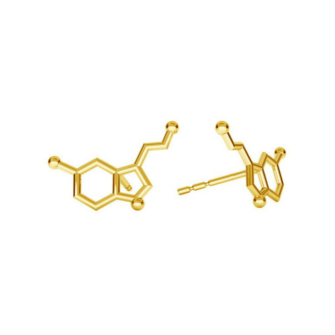 Earrings serotonin gold plated - 2184