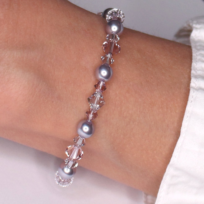 Armband lila Swarovski Perle Kristall - Sterling Silber - ARLIZI 2190 - Grace