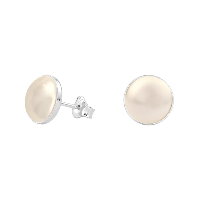 Ohrringe creme Perle - Sterling Silber - 0984