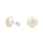 Earrings cream pearl ear studs 10mm - sterling silver - ARLIZI 0984 - Lola