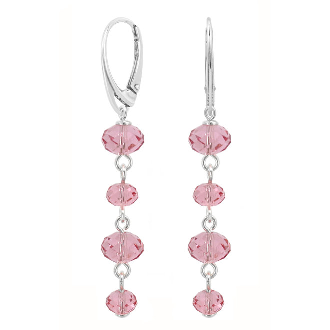 Ohrringe rosa Swarovski Kristall Briolette - Sterling Silber - ARLIZI 2202 - Elodie