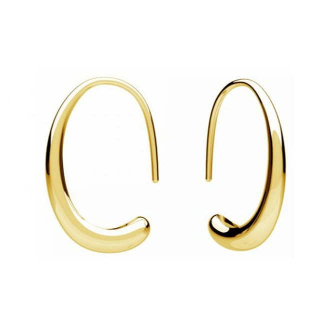 Ohrringe Oval minimalistischer Anhänger - vergoldet - ARLIZI 2220 - Luna