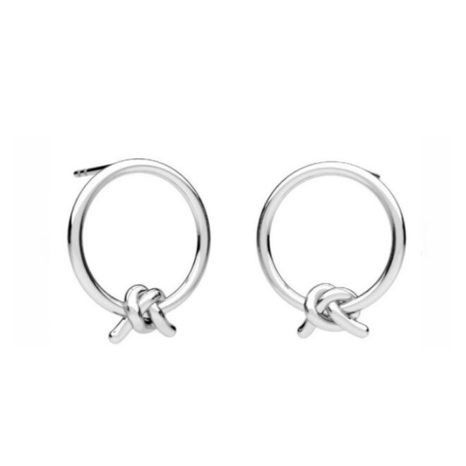 Earrings circle knot sterling silver - 2245
