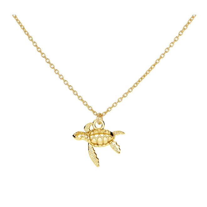 Necklace turtle pendant gold plated - 2250