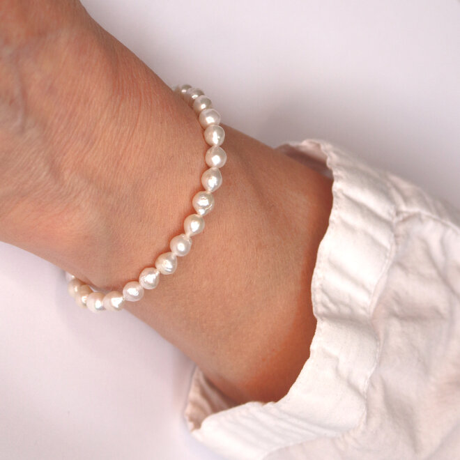 Armband witte zoetwaterparels - sterling zilver - ARLIZI 2229 - Coraline