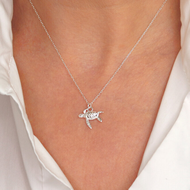 Necklace turtle pendant - sterling silver - ARLIZI 2249 - Mare