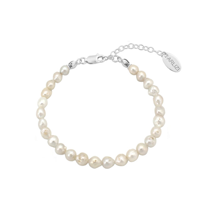 Armband witte zoetwaterparel 925 zilver - 2229