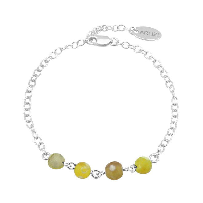 Armband geel agaat sterling zilver - 2239