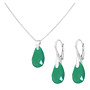 Schmuck Set grüner Onyx Tropfen Anhänger - Sterling Silber - ARLIZI 2099 - Romy