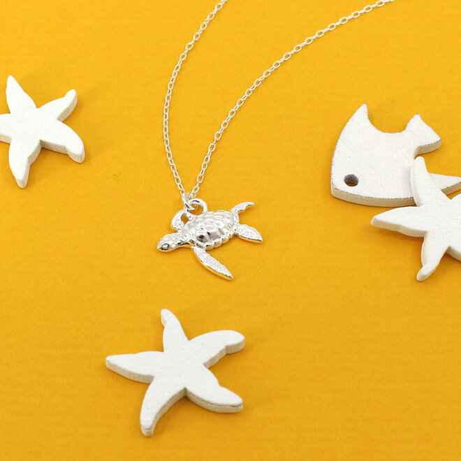 Necklace turtle pendant - sterling silver - ARLIZI 2249 - Mare