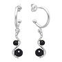 Oorbellen oorringen zwarte onyx slang hanger - sterling zilver - ARLIZI 2265 - Cleo