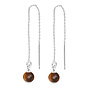 Earrings pull through tiger eye - sterling silver - ARLIZI 2271 - Amelie