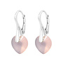 Oorbellen roze onyx hartje - sterling zilver - ARLIZI 2010 - Eva