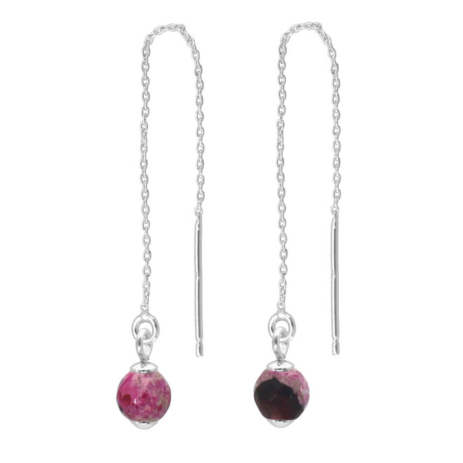 Durchzieher Ohrringe Rosa Feuerachat - Sterling Silber - ARLIZI 2241 - Amelie